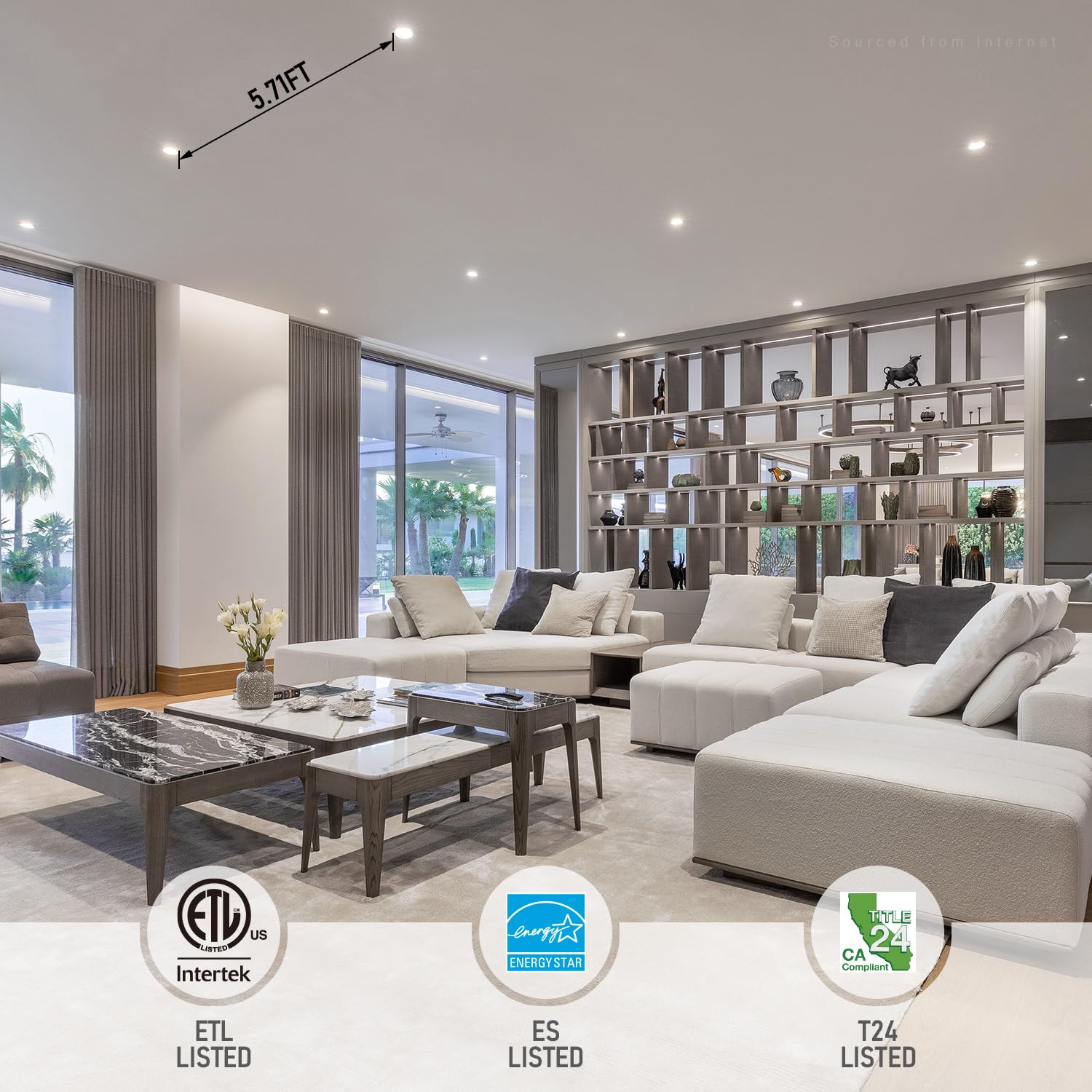 TORCHSTAR 4" Slim Recessed Lighting with Junction Box, Basic Series Ultra Thin LED Recessed Light 4000K Cool White, 10 W 650 lm, możliwość ściemniania LED Downlight, ETL & Energy Star, 6 sztuk