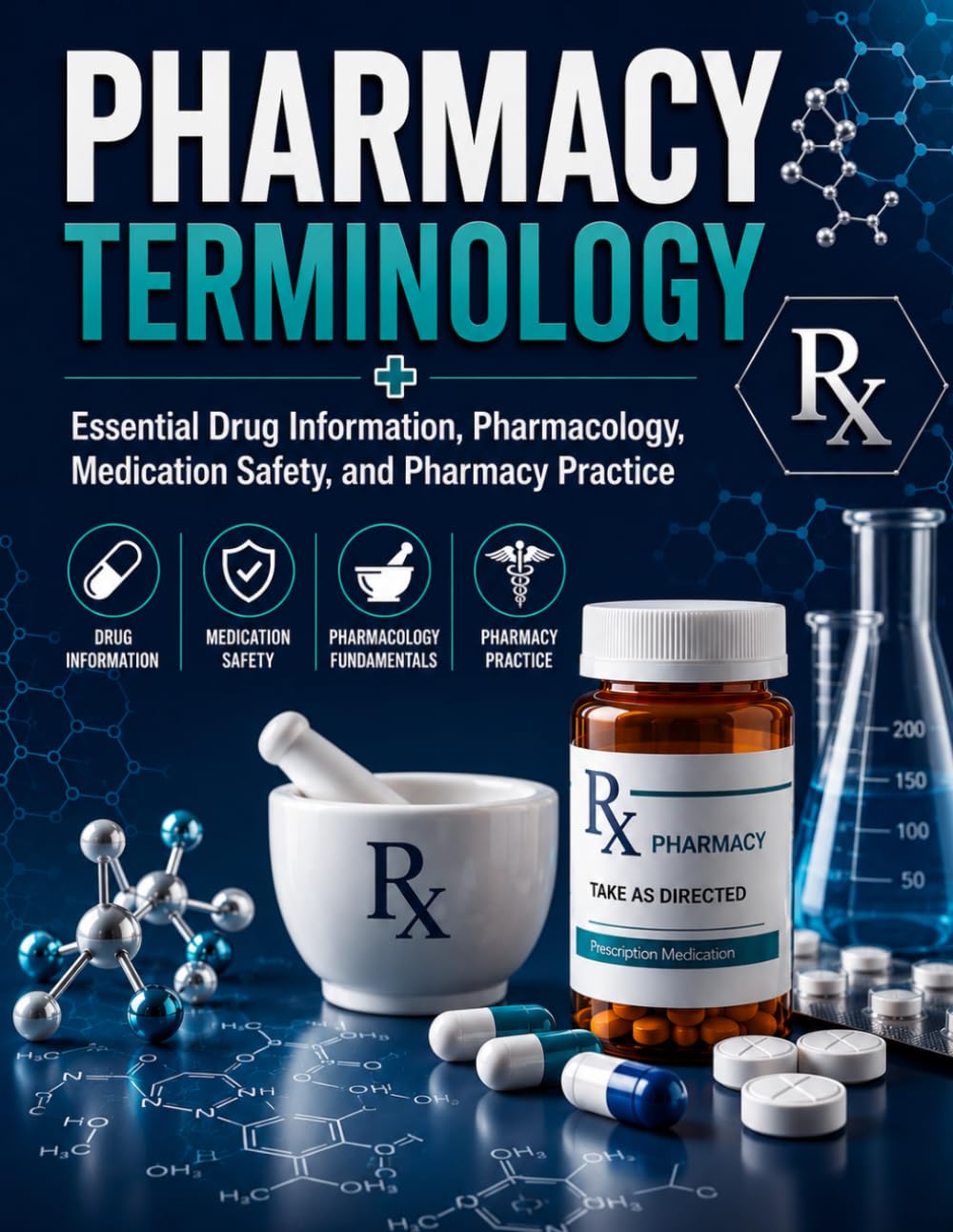 Pharmacy terminology book : A Complete Guide to Pharmacy Terminology, Drug Information , Medical Terminology and Pharmaceutical Practice .