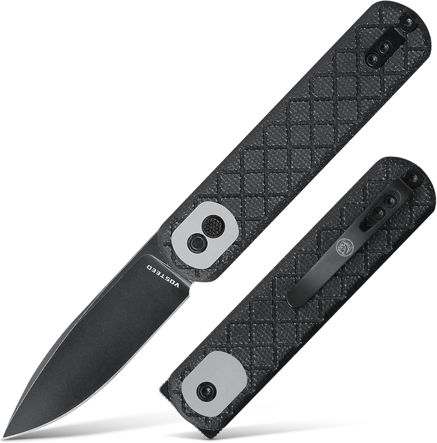 Vosteed Corgi Small Folding Knife - Patented Trek Lock Pocket Knife 2.99" Sandvik 14C28N Blade, Micarta Handle - A0712
