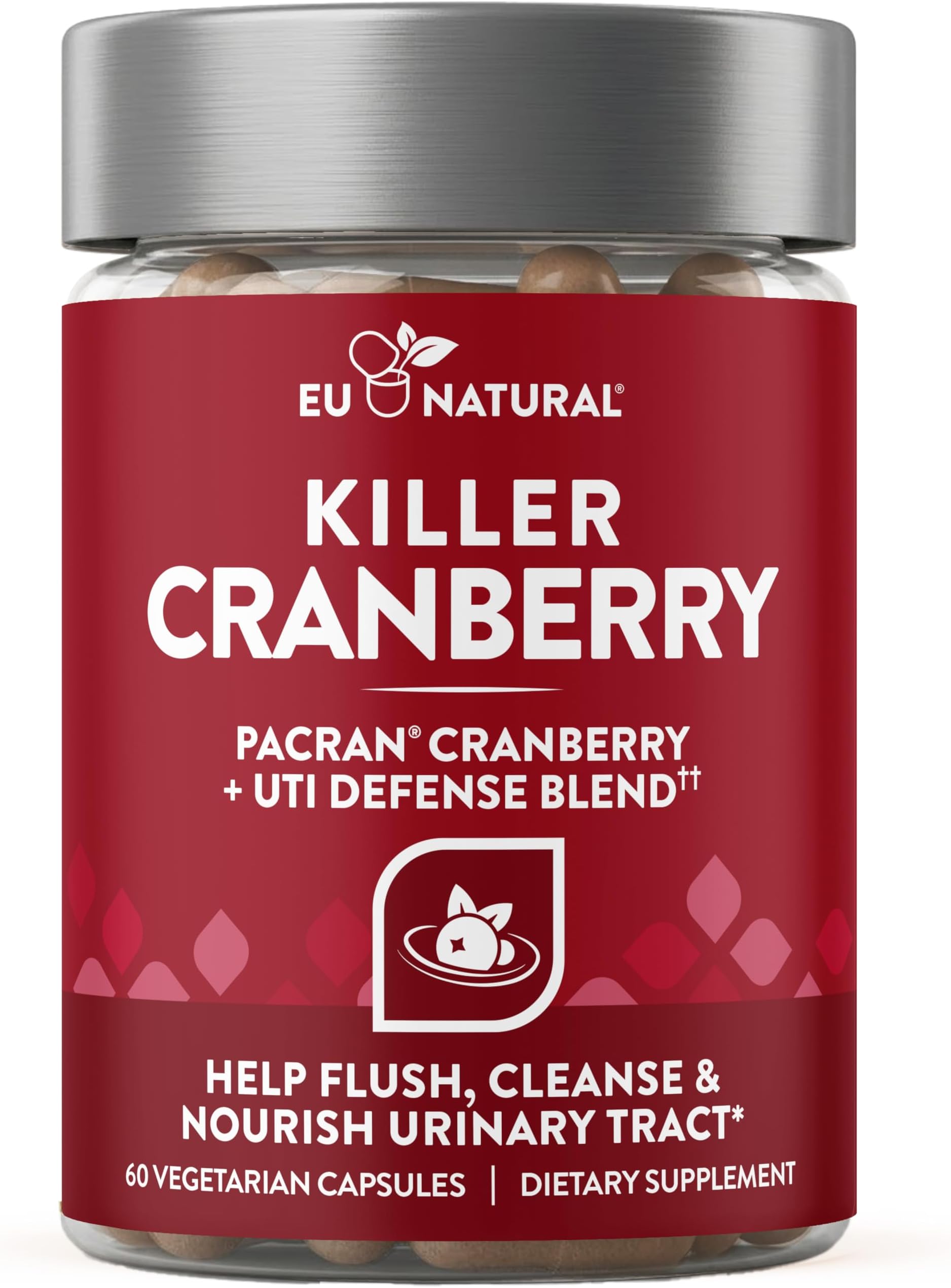 9-In-1 Killer Cranberry Pills for Women – UTI Defense Blend with Clinically Studied Ingredients – 9 Extract Urinary Tract Supplement – Pine Bark, Propolis, Vitamin D & More – 60 Fast-Acting Capsules