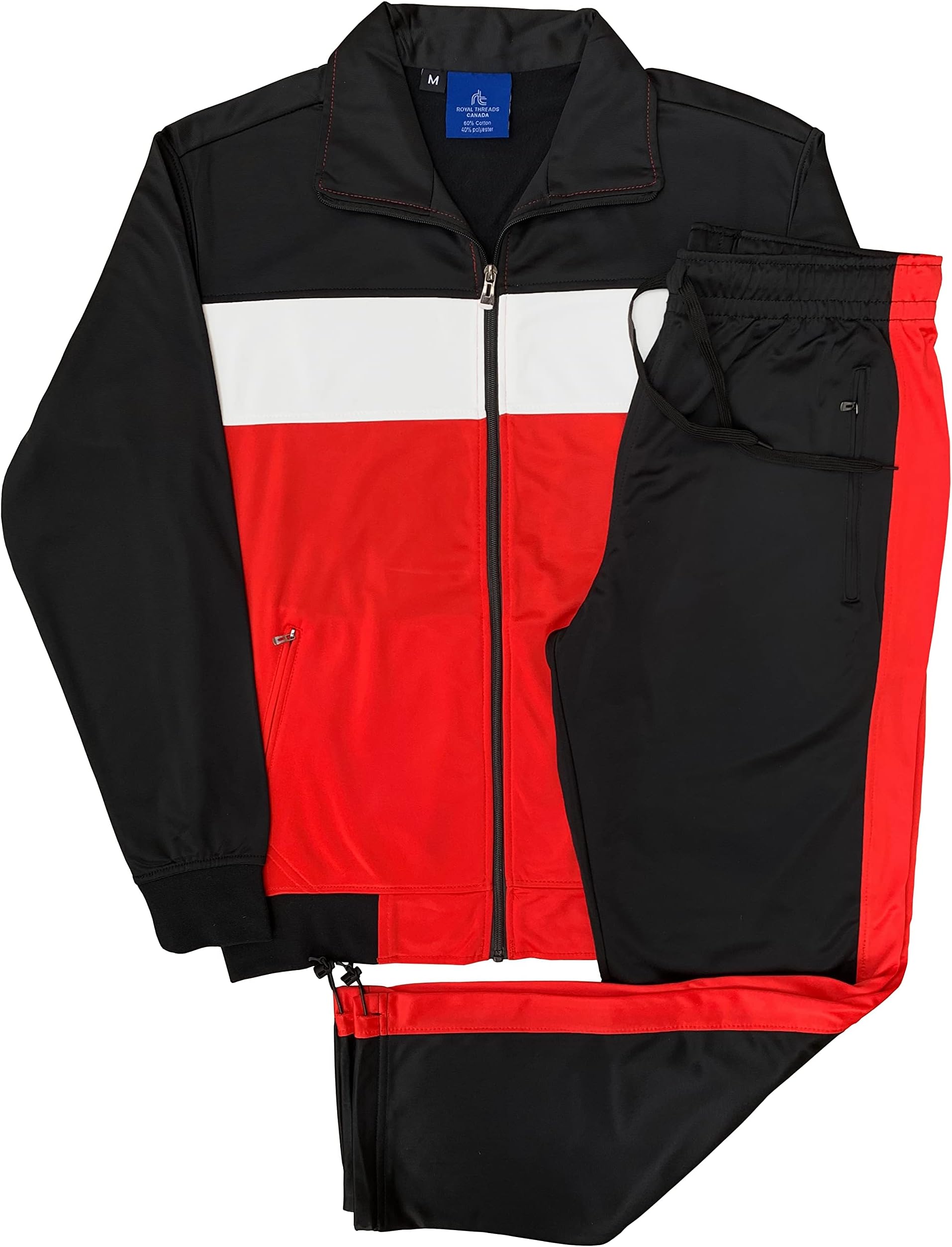 Royal ThreadsMen’s 2-Piece Tracksuit Traditional Coral Blocks Active Track Jacket and Track pants Outfit…
