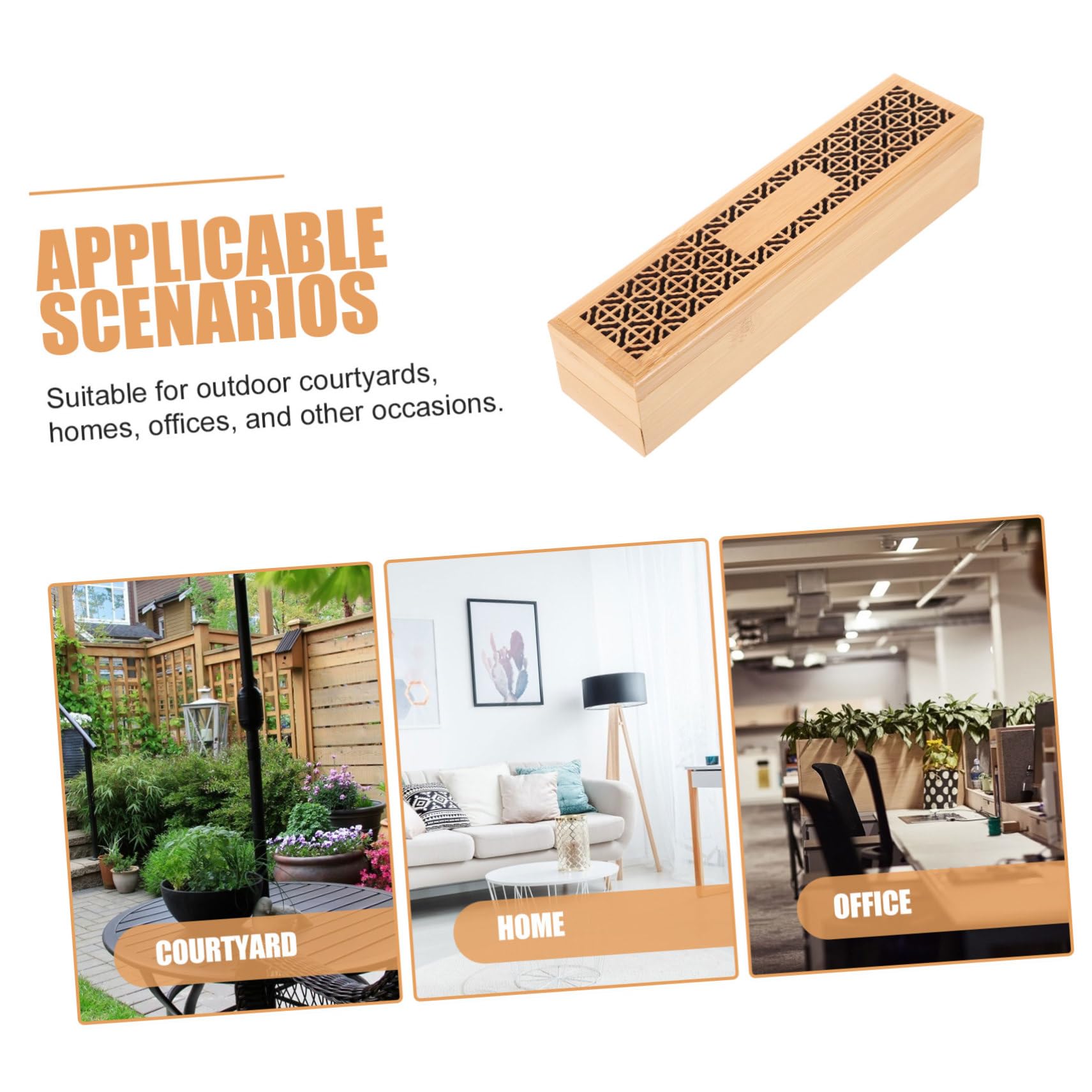 Amosfun 5 Stück Holz Räucherstäbchen Halter mit Doppelter Schicht Dekorative und Wiederverwendbare Aromatherapie Box für Garten Zuhause und Büro Handgefertigt mit Eleganter Hohlgestaltung