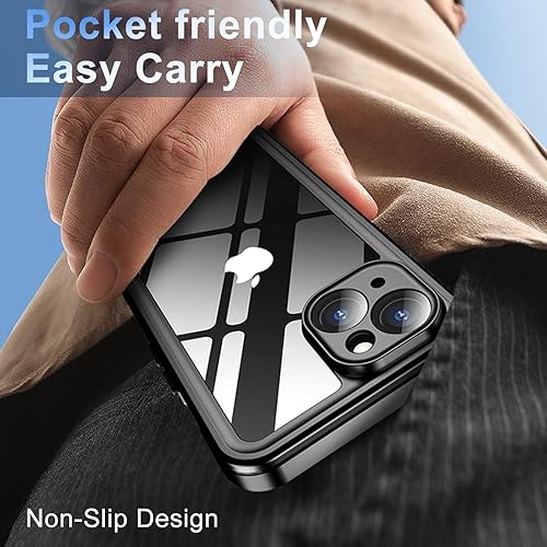 Miniatura 7 de Oneagle Funda impermeable para iPhone 15, a prueba de golpes, resistente al agua IP68, protector de pantalla y lente integrados, a prueba de polvo,