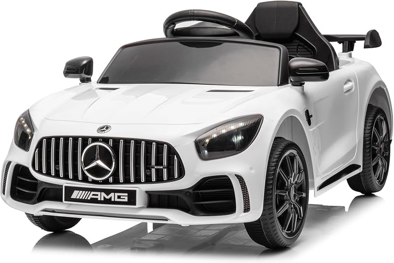 LALAHO voiture électrique enfant 12 V sous licence Mercedes GTR avec télécommande 2,4 GHz