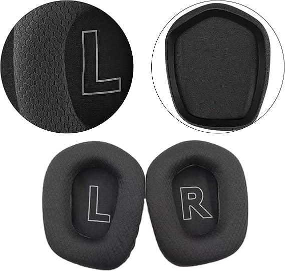 Logitech G733 / G335 için yedek kulak yastığı, Logitech G733 Lightspeed oyun kulaklıkları ile uyumlu, optimum konfor ve gürültü yalıtımı için yumuşak file doku ve izolasyon köpüğü