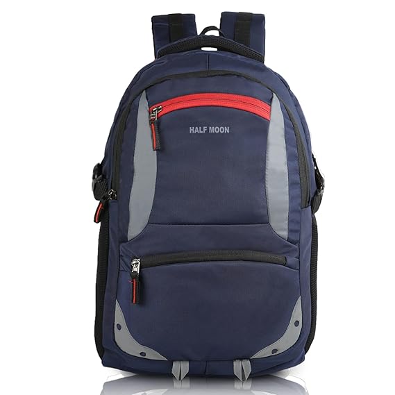 Half Moon Large 37L Laptop Bag/Rucksack Backpack for Luggage Travel Bags for Men Women Boys and Girls with 17.3 inches Laptop Compartment & Rain Cover