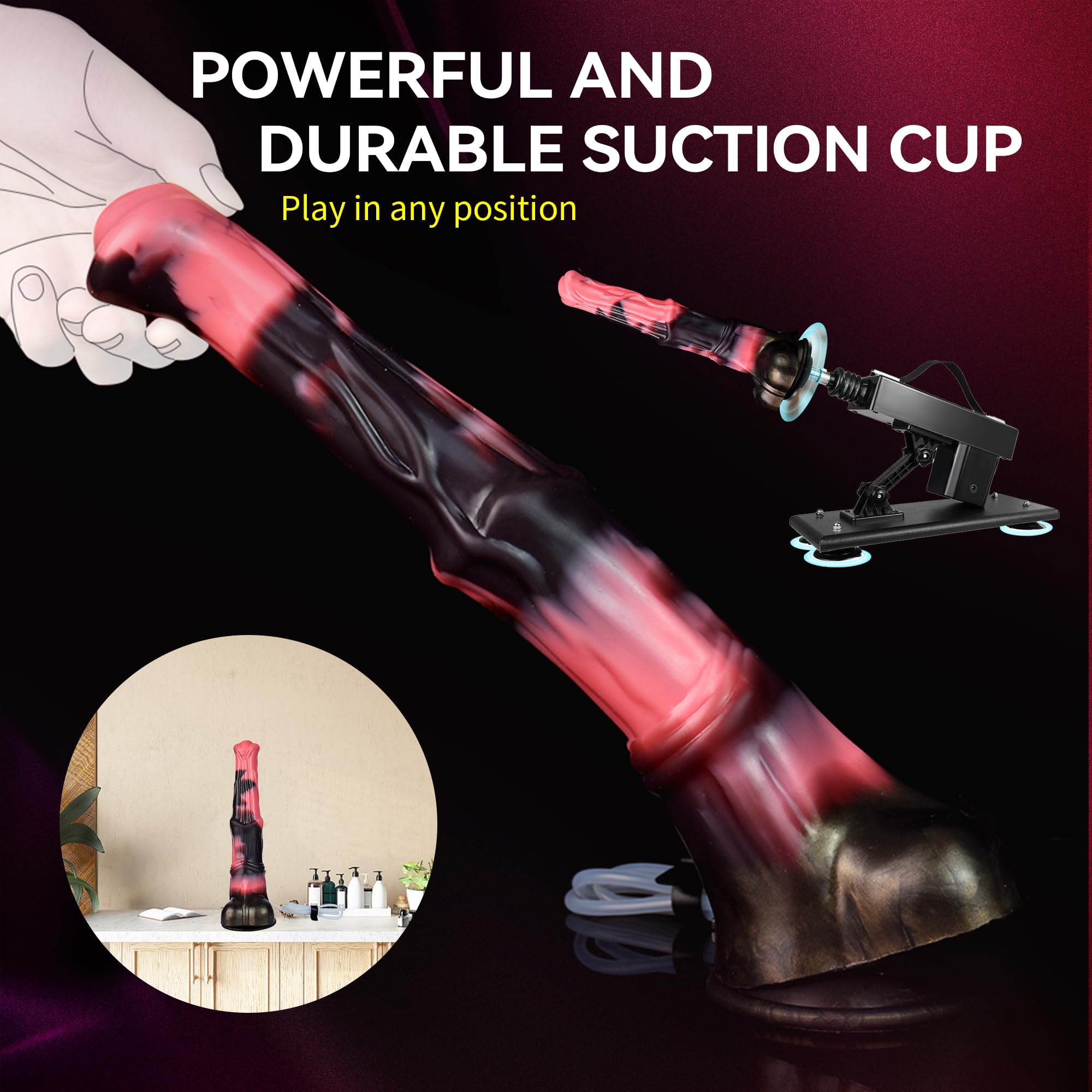 Realistic  Horse Dildo Sex Toys with Suction Cup, 12inch Long Fantasy Huge Thick Anal Dildo Big Silicone Adult Sex Toy for Men and Women G Spot Couples: Squirting