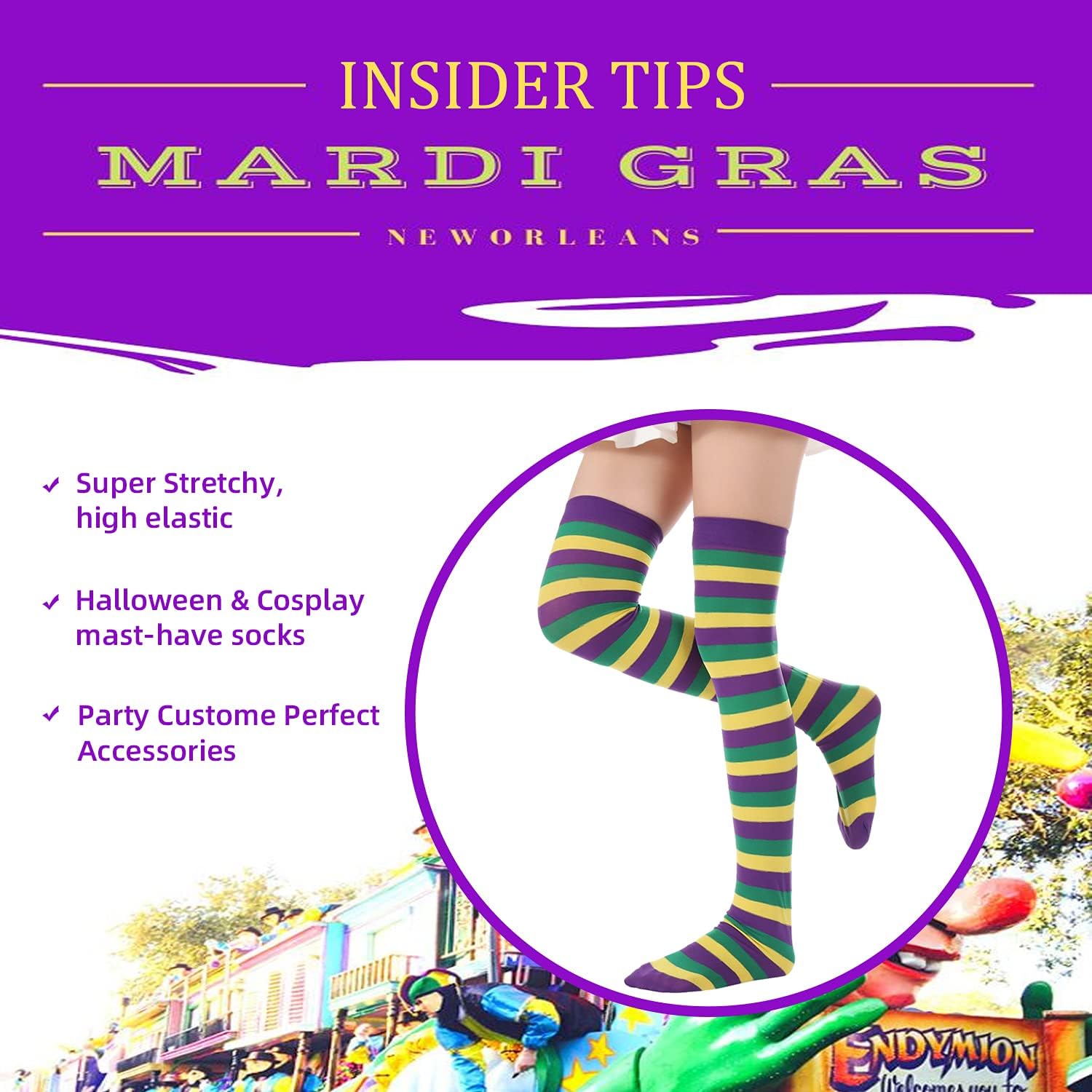 Womens Over Knee Long Thigh High Tights Sock Opaque Solid Stockings Party Costume Cosplay Knee-High Socks (Striped Stockings) : Clothing, Shoes & Jewelry