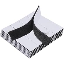 Phinus 48 Sets 1x4 Inch Hook and Loop Tape with Adhesive, Hook and Loop Black Nylon Heavy Duty, Nylon Self Adhesive Tape Heavy Duty Strips Fastener, Adhesive Strips for Home and Office Use