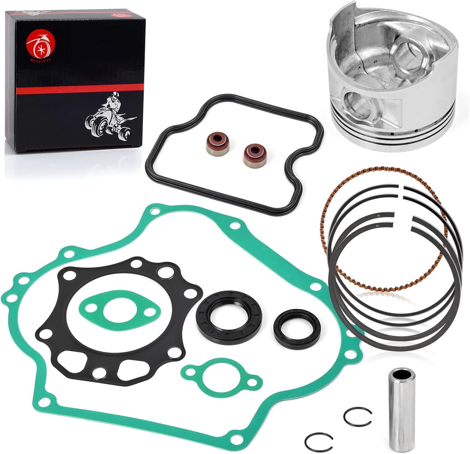 Top End Piston & Ring & Gasket Seal Rebuild Kit STD Compatible with Club Car Golf Cart DS Precedent FE290 1992-up 1016459-01 1023047-01