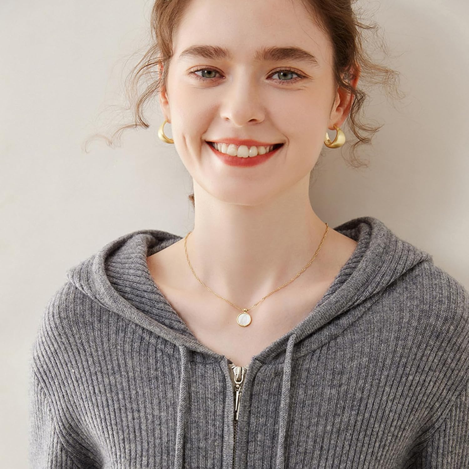 Women's Cashmere Blend Merino Wool Cardigan Full Zip Open Front Drawstring Hoodie Sweater Long Sleeve Lightweight