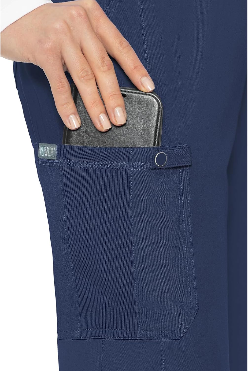 Med Couture Scrub Pants for Women, Jersey Waist Yoga Bottoms, 6 Pockets with Mid Rise Drawstring Waistband - MC7725 - Image 2