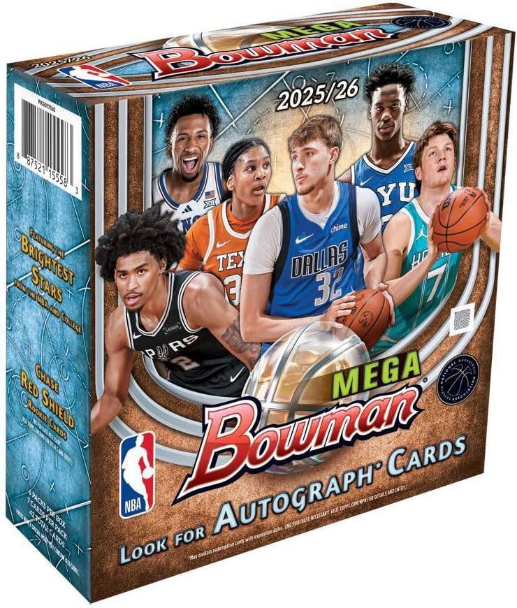 2025-26 Topps NBA Bowman Basketball Trading Card Mega Box