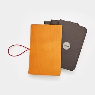 Word. Notebooks Refillable Leather Cover for Pocket Sized Notepads