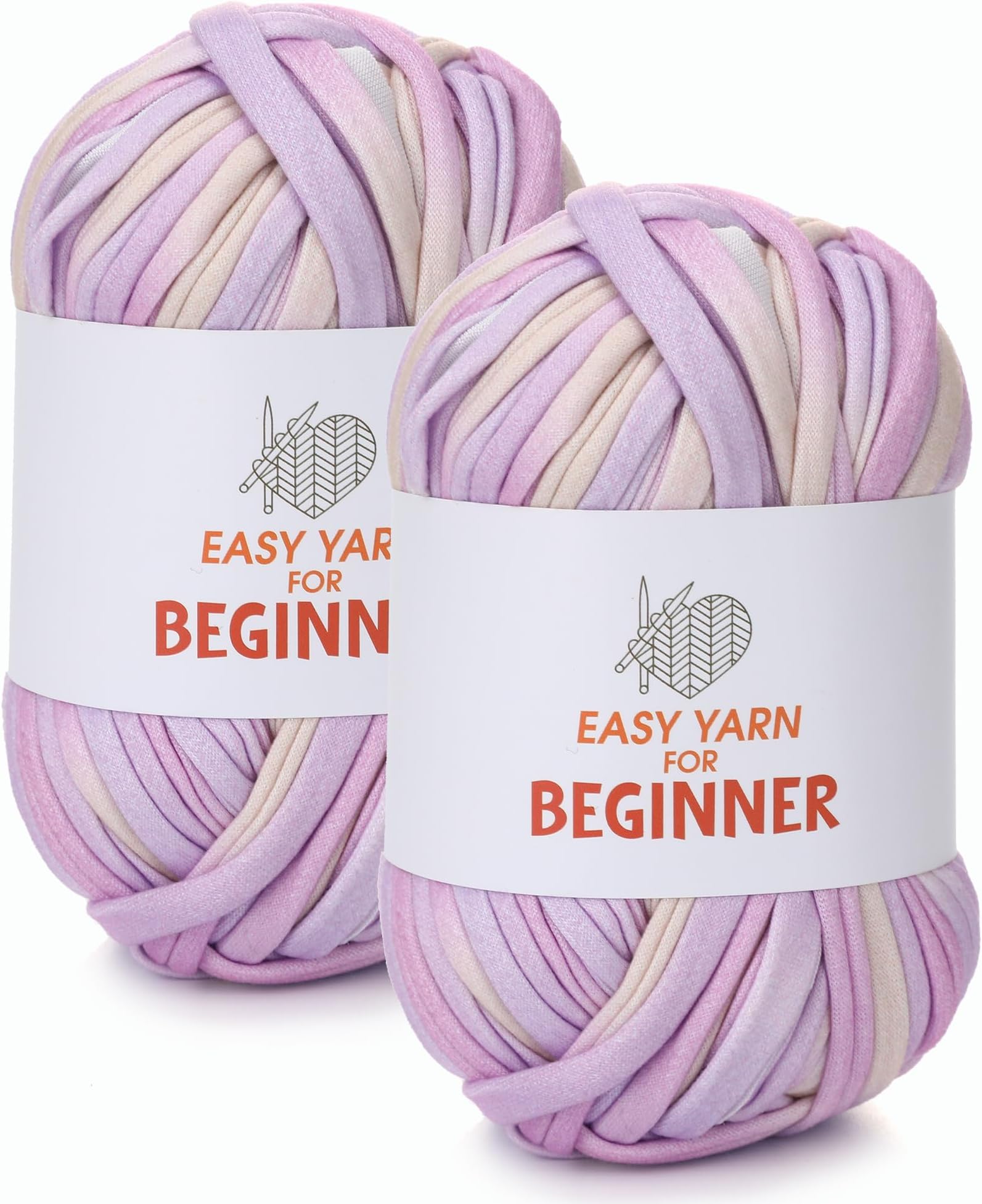 T-Shirt Yarn for Crocheting & Knitting - 2 PCS Chunky Thick Yarn for Bags, Blanket, Cushions, Slippers & Storage Baskets - 100g2 (3.5oz2), DIY Handmade Knitting Gift