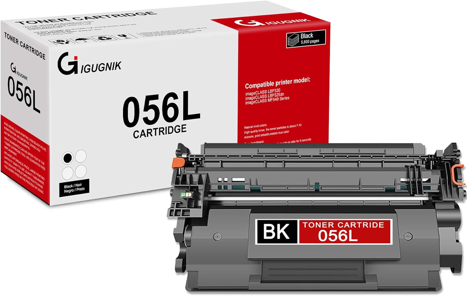 1 Pack 056L 3006C002 Black Toner Cartridge 5600 Page Compatible 056L Replacement for Canon 056L for Canon imageCLASS LBP320 LBP325dn MF540 Printer