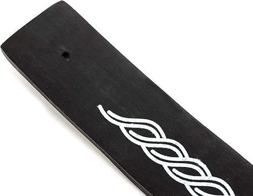 Miniatura 5 de Soporte de incienso de madera para palos de madera pintada en negro de 10 pulgadas de largo