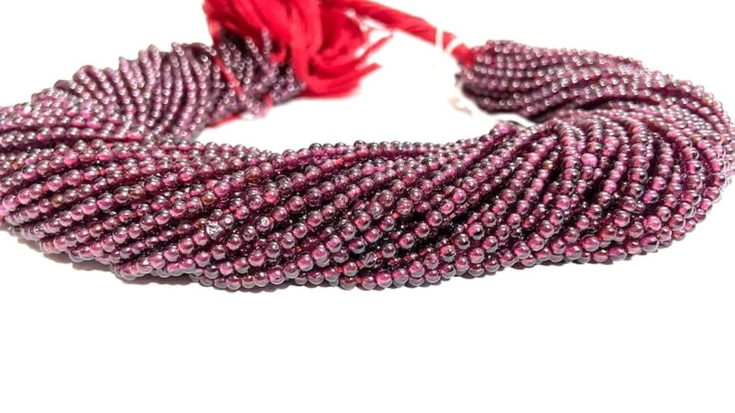 Perles en grenat naturel 3mm sans défaut pour réussir l'enfilage de collier