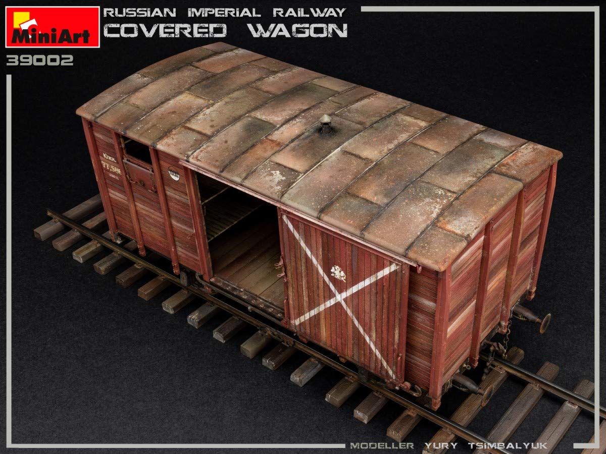 Mini Art 39002 1:35 Vagón de la Primera Guerra Mundial Ferrocarril Imperial Ruso - reproducción Fiel, modelismo, Kit de plástico, Manualidades, Hobby, Pegar, modelismo, Montar, sin Pintar