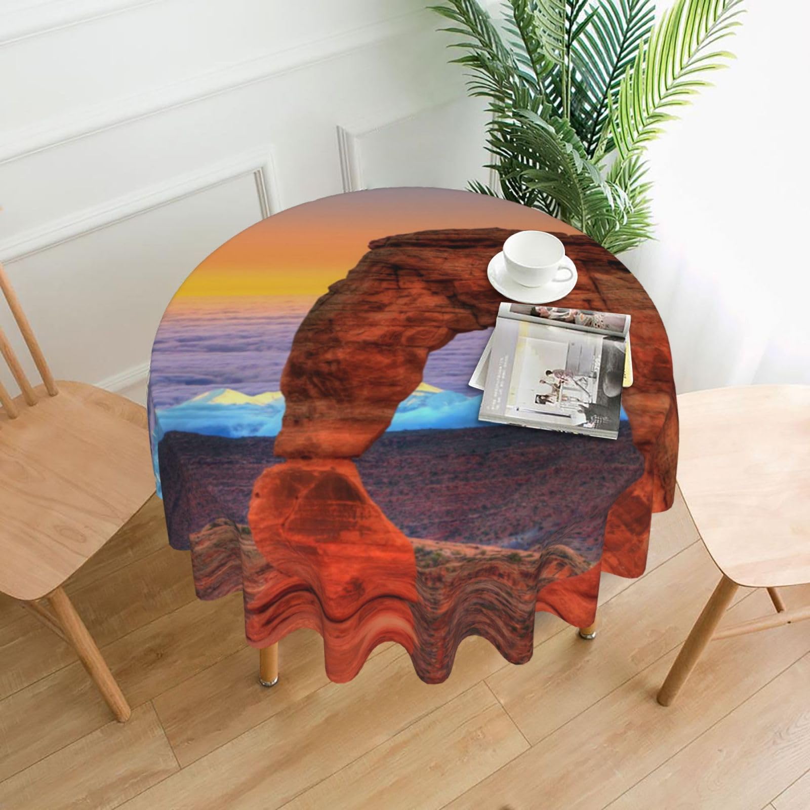 Nappe ronde imperméable 150 cm Arches Xzeit pour table de jardin et salle à manger