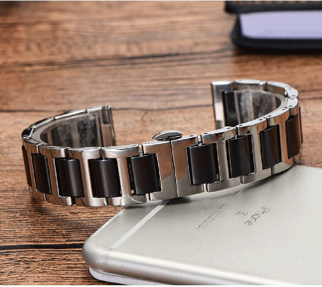 JBR Replacement Watch Band High-End Metal Ceramic Watch Strap Solid Stainless Steel Quick Release Watch Bracelet with Butterfly Buckle 14mm 16mm18mm 20mm 22mm