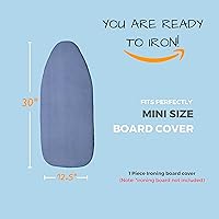 Vista 6 de Funda y almohadilla inteligente para tabla de planchar de 12.5 x 30 pulgadas con tamaño estándar, se adapta a la tabla pequeña, mini tabla, fácil