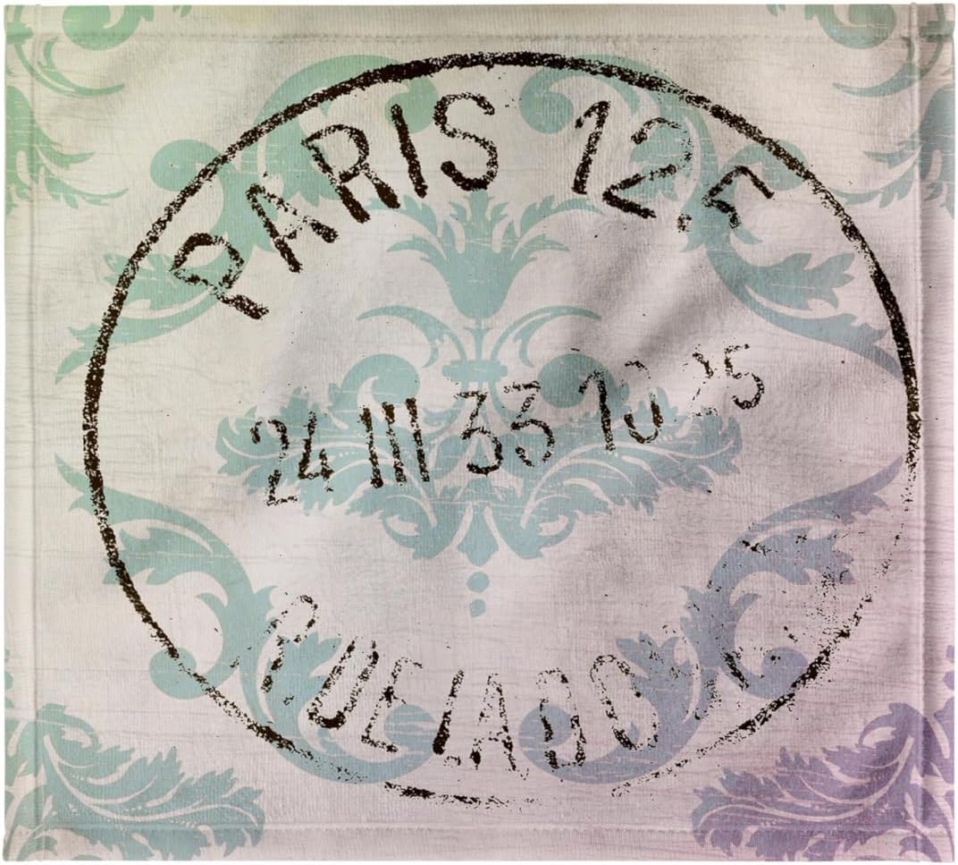 3dRose Vintage Postage Paris French Art 22x30 Bath Hand Pool Towel