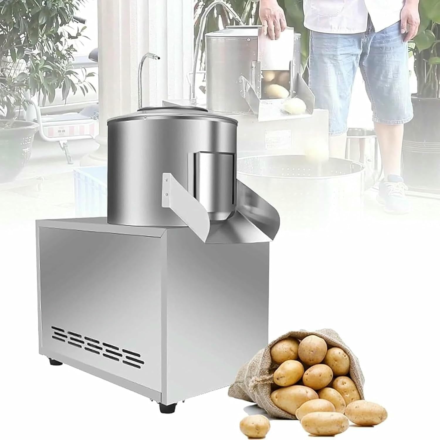 Electric Peeler, Electric Potato Peel, 1100 W/1500 W, Automatic, with Cleaning Function, Suitable for Ginger and Sweet