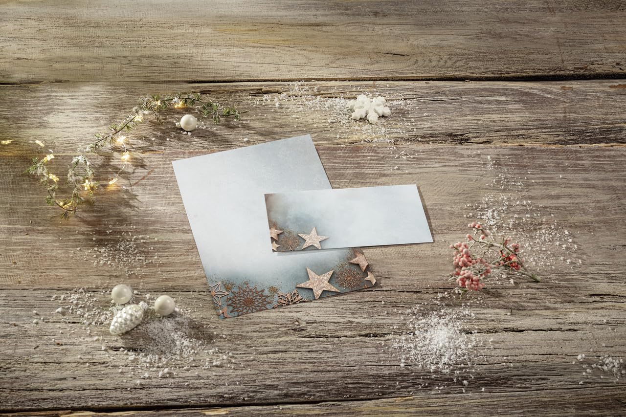 SIGEL DU430 Glamorous Christmas Envelopes Gummed DIN Long Pack of 50 Made from Sustainable Paper
