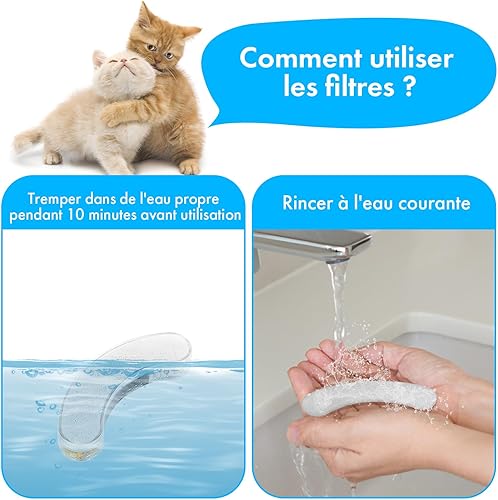 Miniatura 6 de NPET Filtros de repuesto prémium para fuente de agua para gatos WF050WF100WF210