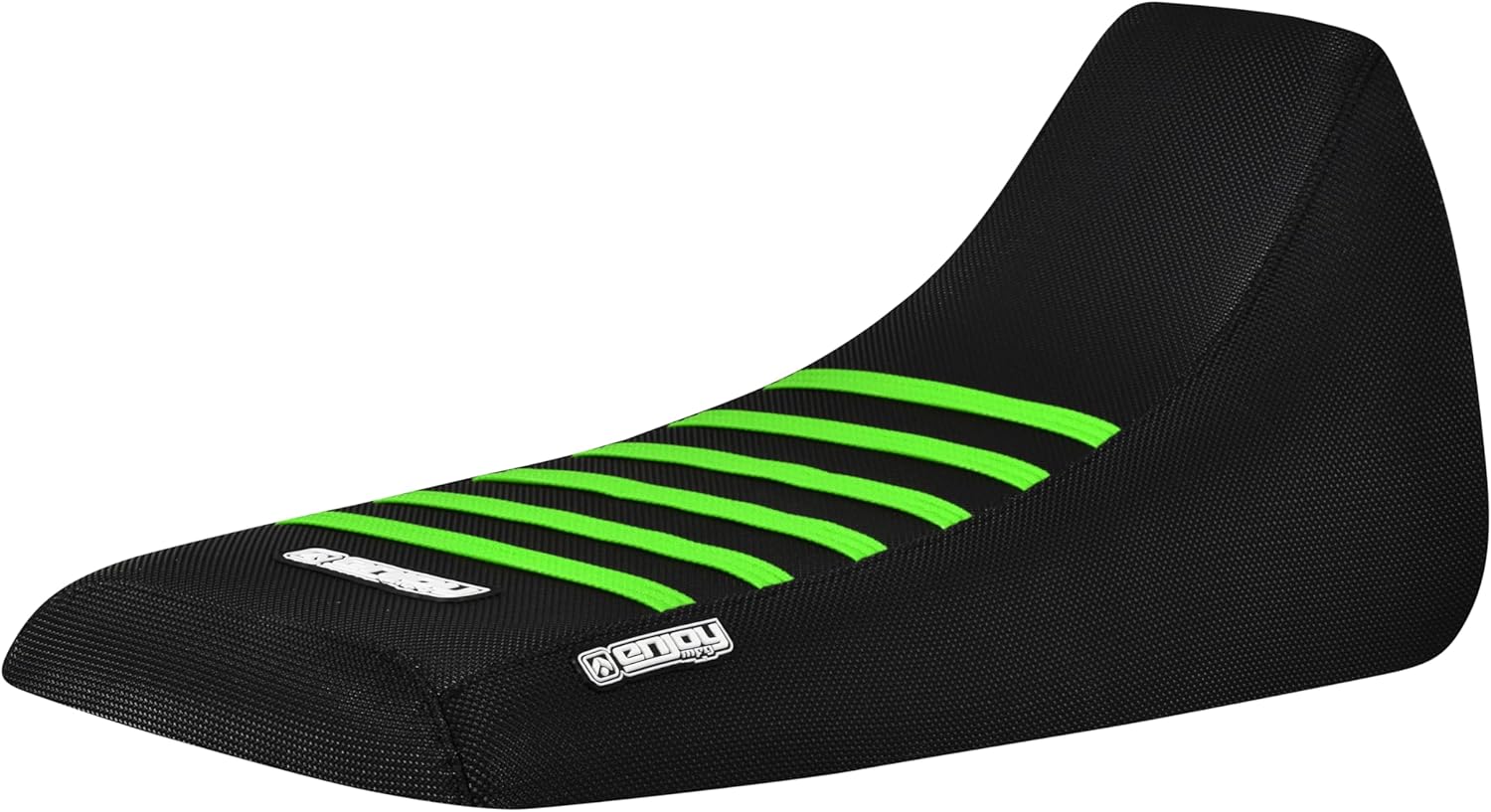 Enjoy Mfg Seat Cover - Compatible with Yamaha Blaster 200 YSF 200 1988-2006 (Color Rib) - #178 (All Black w/Florescent Green Ribs)