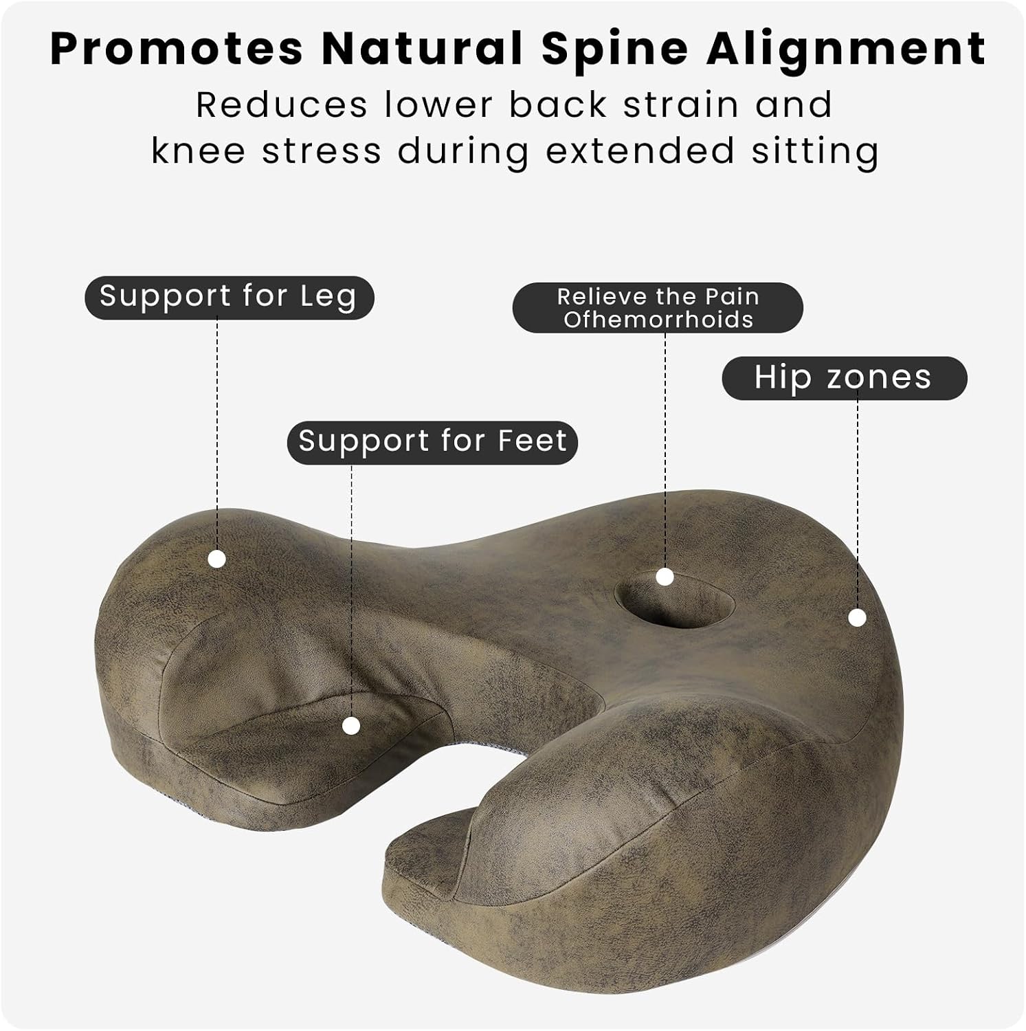 Ergonomic Meditation Cushion for Floor Sitting, 23" Large Memory Foam Cushion with Foot Rest, 8" Thick Support for Back & Knees, Comfortable Posture Seat for Adults, Yoga & Mindfulness Green