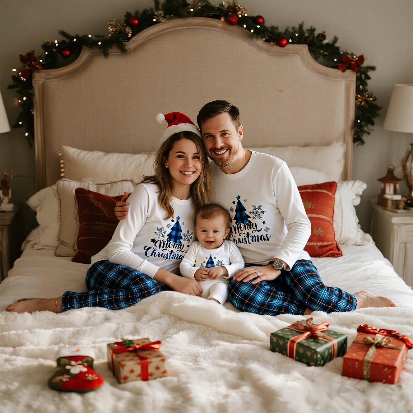 Feionusin Matching Family Christmas Pajamas Sets Family Xmas Pjs Set Matching Christmas Outfits Holiday Sleepwear Pajamas - Image 5