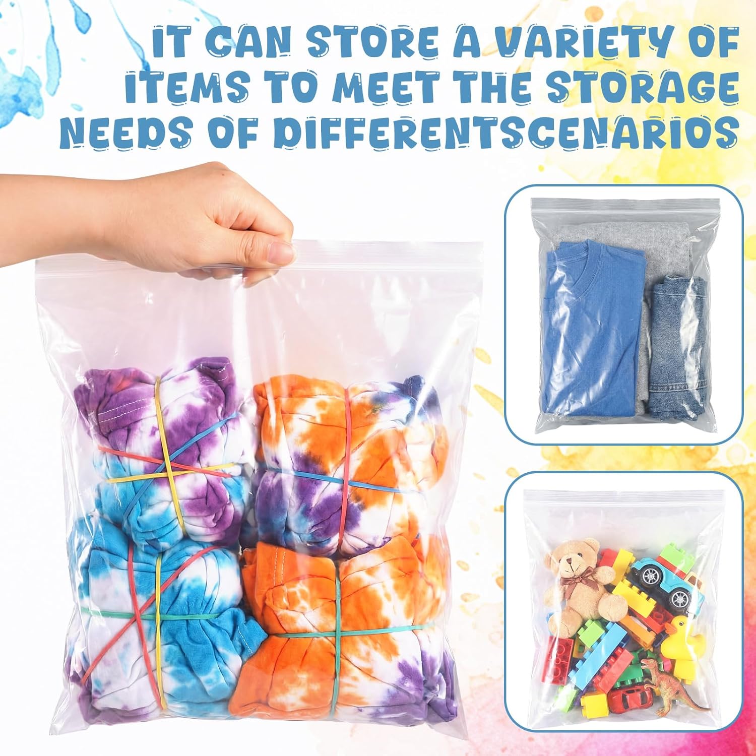 100 Pcs Rubber Bands Kit for Tie Dye Projects Craft Project Colorful Elastic Rubber Band with 100 Pairs Gloves 100 Sealed Bags for Office Supplies Tie Dye Accessories