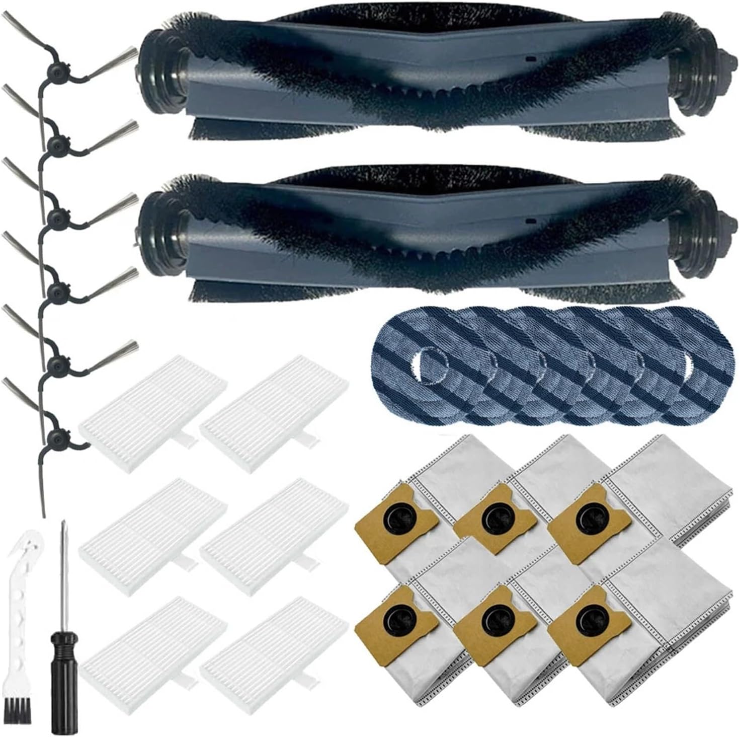 Compatible for Eufy Omni C10, 28PCS Brush Dust Bag Filter Set for Vacuum Cleaner Replacement Part