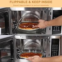 Vista 2 de Cubierta Volteable para Salpicaduras de Microondas, Cubierta de Microondas para Alimentos, Platos, Cubierta de Plato de Microondas Más Alta
