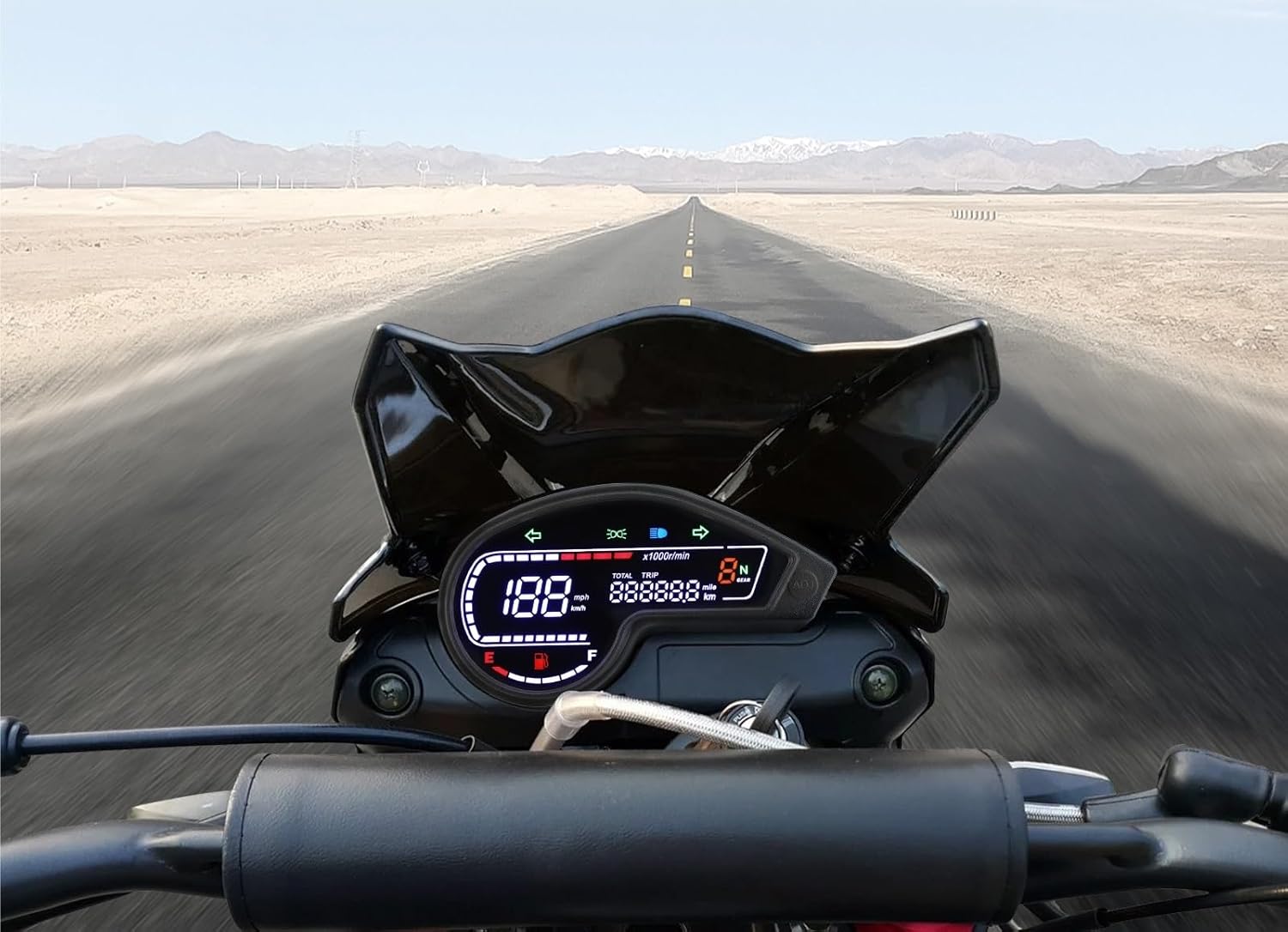 オートバイの走行距離計 ユニバーサルバイクスピードメーター、バイクダッシュボード調整可能、走行距離計、デジタルタコメーター、走行距離  ユニバーサルオートバイデジタルスピードメーター走行距離計7色バックライトダッシュボード調整1 2 4気筒 デジタルスピード ... バイクのスピードメーターと走行距離計 ユニバーサルオートバイスピードメータースピードダッシュボードメーター燃料レベルゲージセットデジ