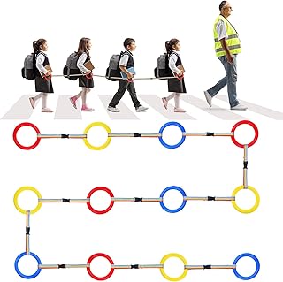 Yunsailing 12 Sets Toddlers Walking Ropes Preschool Walking Rope for Kids Handles Safety Colorful Line Detachable Transition Rope for Children's School Kindergarten Outdoor Supplies Wrist Leashes