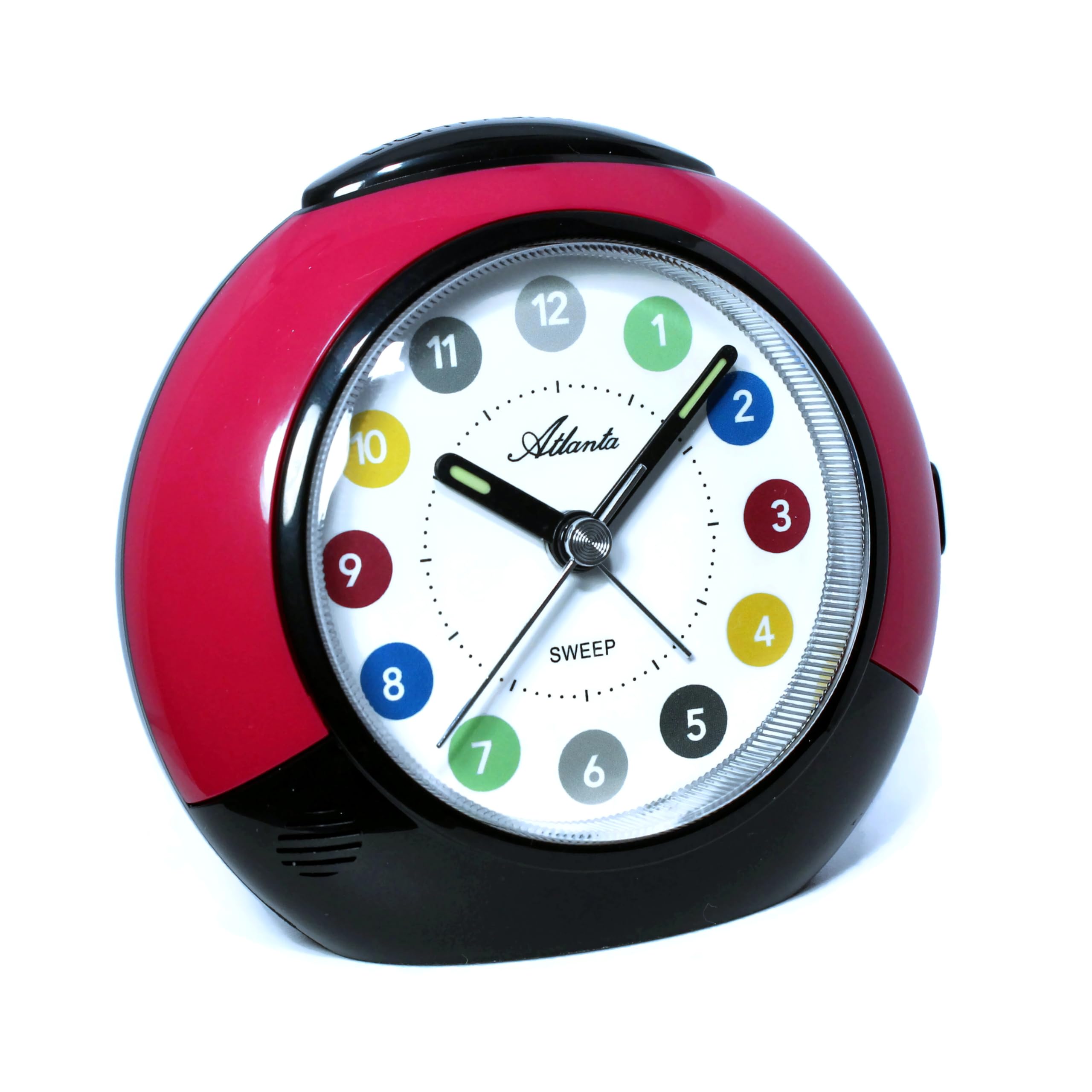 Atlanta Children's Alarm Clock without Ticking Quiet Movement Quartz Light Snooze - 1526/8 (Red)