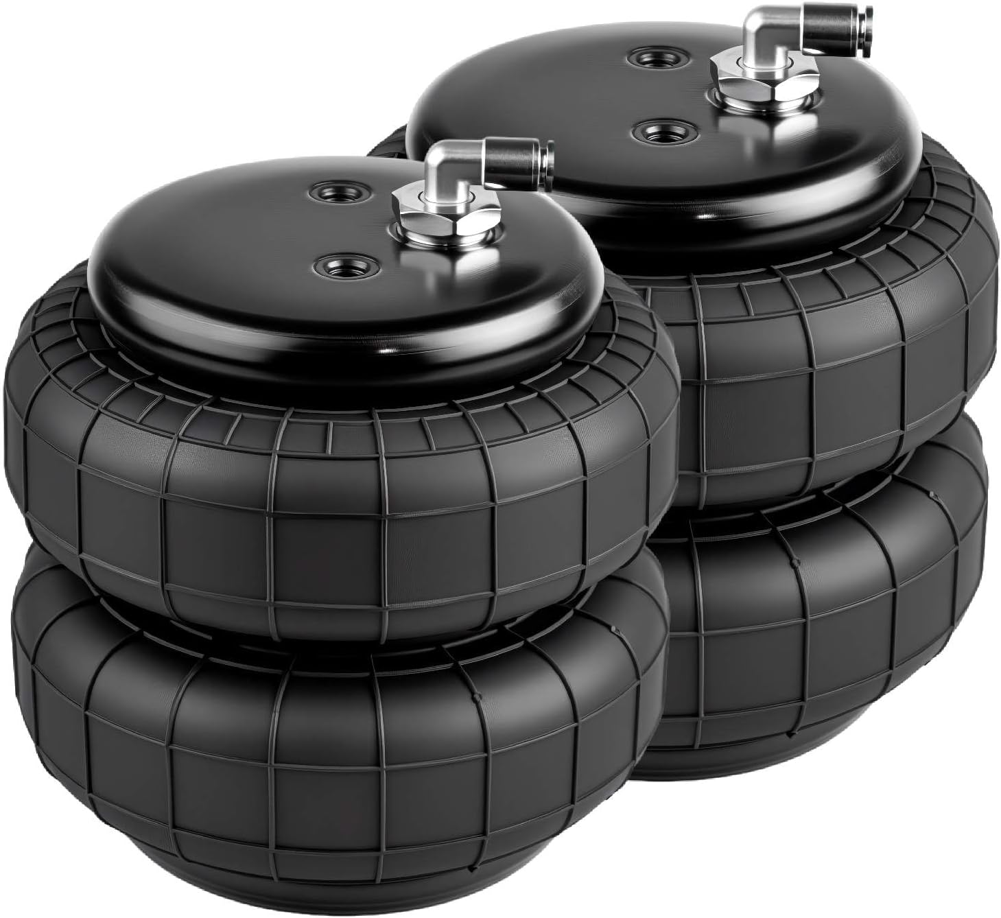 2500 lb Universal Replacement Air Spring Bag 1/2" NPT Air Suspension Spring Double Bellow for Heavy Duty Single Port for Trucks 2PCS