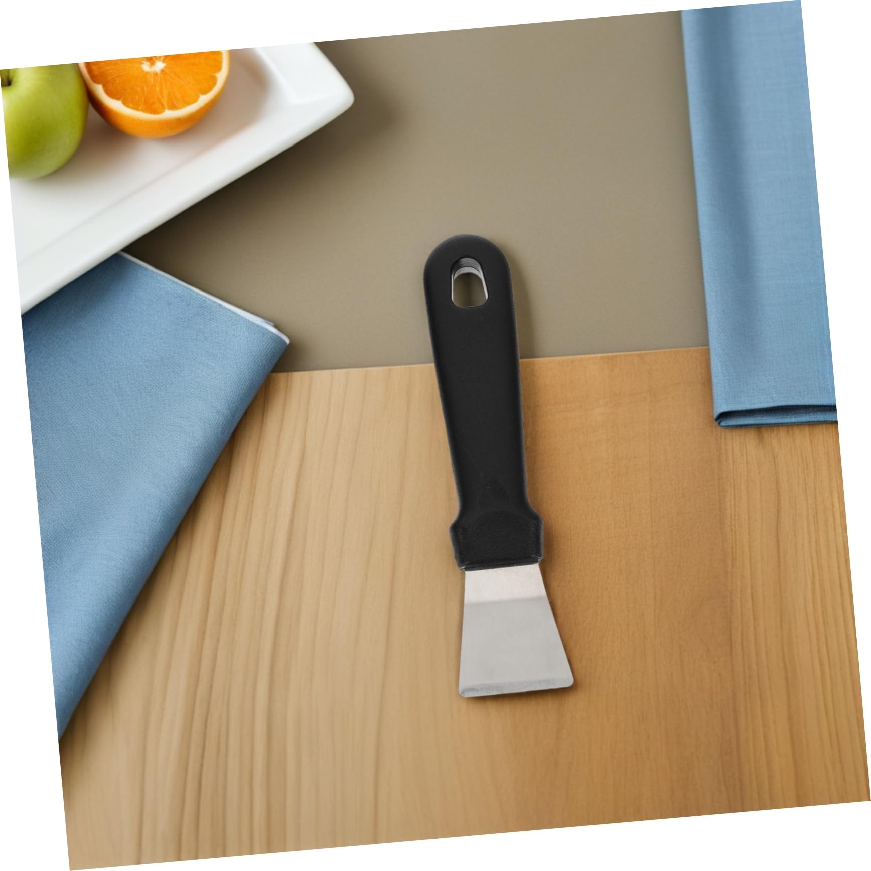 Set di 10 Spatole Raschiatori in Acciaio Inox e Pp Nero | Sbrinamento Frigorifero e Pulizia Cappa, Facile da Pulire, Uso Multifunzione