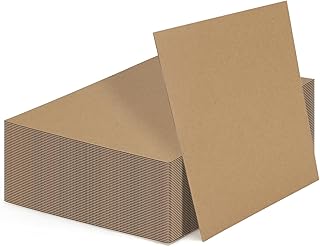 Calenzana 8x10 Corrugated Cardboard Sheets Set of 50, Flat Card Boards Inserts for Crafts, Packing, Shipping, Moving, Mailing
