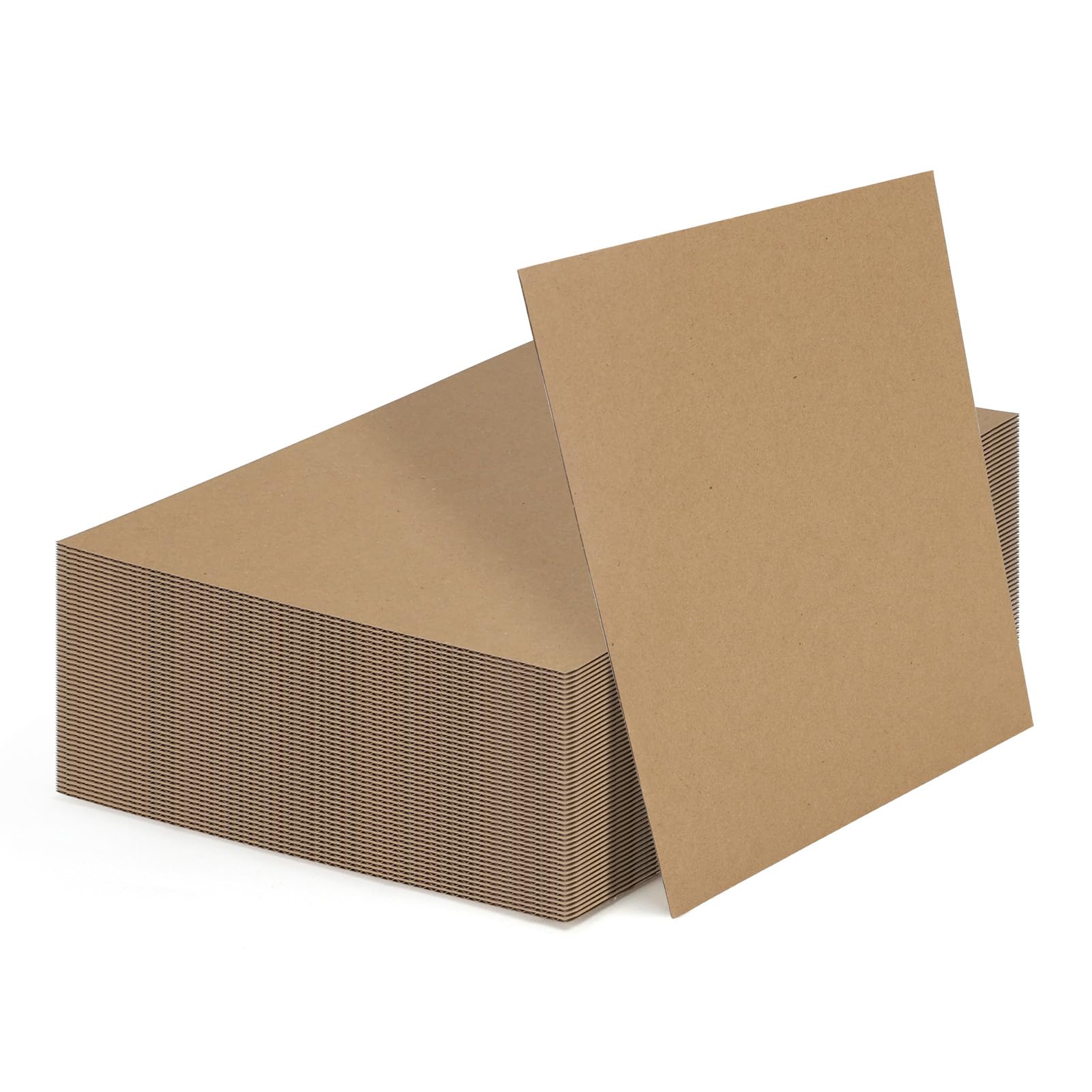 Calenzana 8x10 Corrugated Cardboard Sheets Set of 50, Flat Card Boards Inserts for Crafts, Packing, Shipping, Moving, Mailing