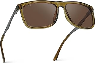 WMP Eyewear - Men's Polarized Flat Top Square Sunglasses