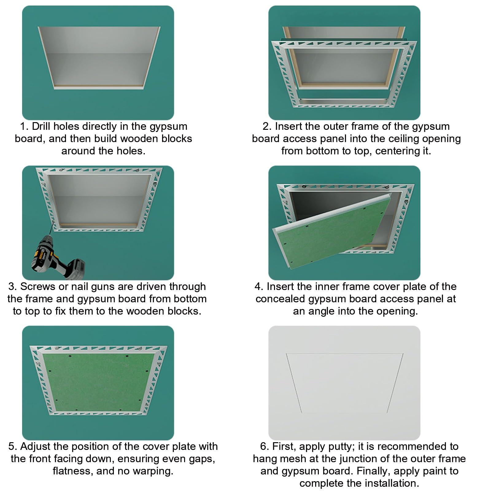 Trampilla Pladur, Marco Aluminio Impermeable, Tapa para Orificio El Techo | Unión Sin Juntas, Lisa y Estéticamente Agradable, Empotrada, para Techos y Áticos(350x350)