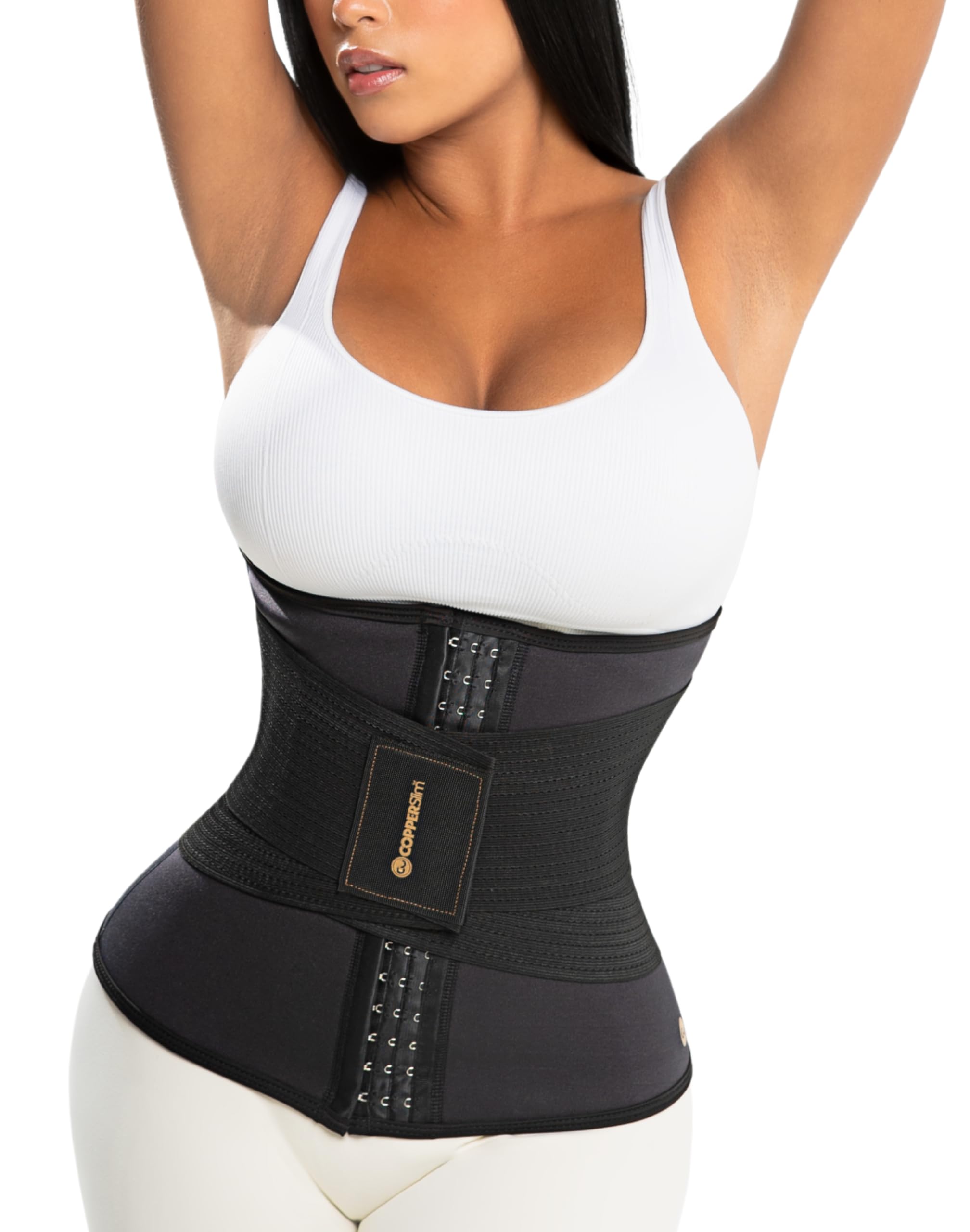 COPPER SLIM Women’s Hourglass Body Sculpting Kit - Waist Cincher & Waist Trainer with Sweat Fabric for Full-Body Slimming