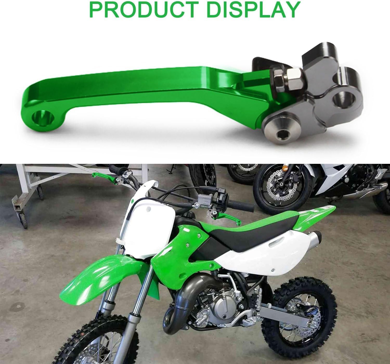 Motorcycle Brake Clutch Lever Adjustable Levers CNC for KX65 00-24 KX85 01-24 KX100 01-21 KX112 22-24 KX125 00-05 KX250 00-04 KX500 KX250F 04-12 13-18 Dirt Pit Bike Green