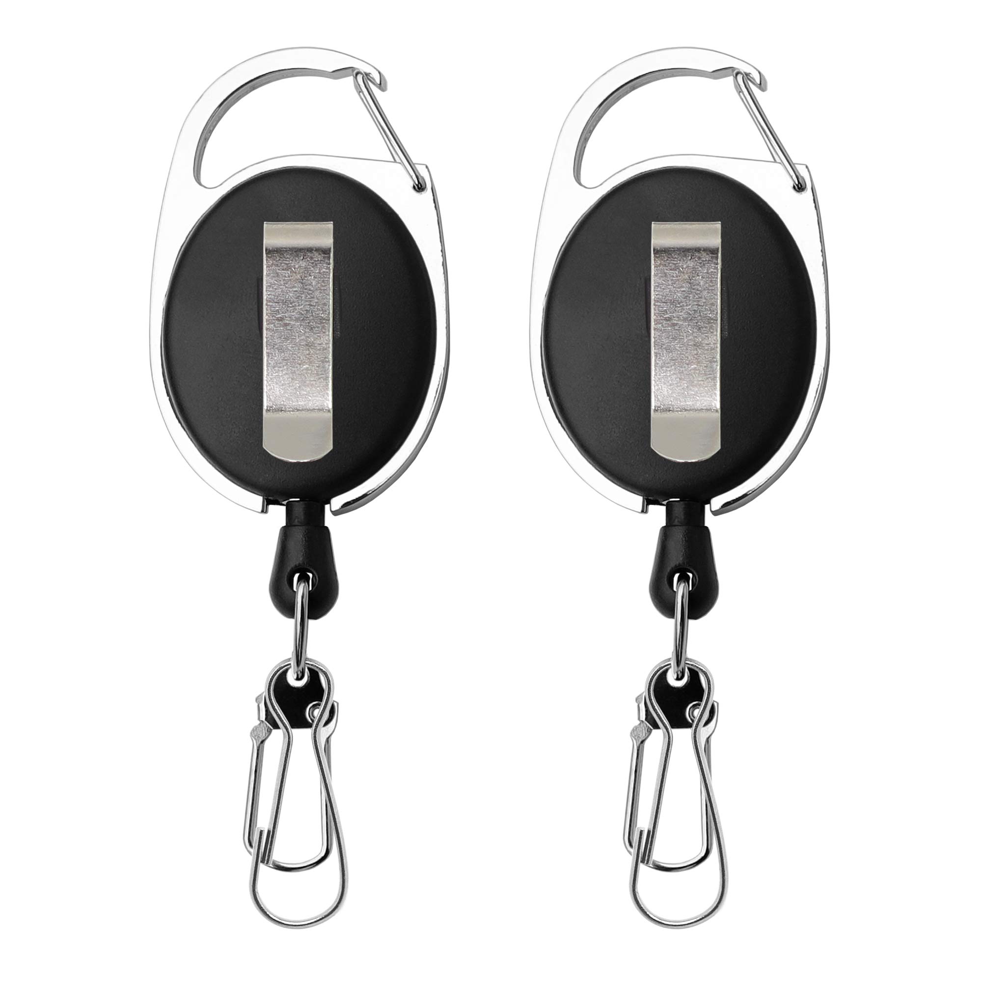 Buy SAMSFX Fishing Zinger Retractor with Two Quick Clips Black Fly