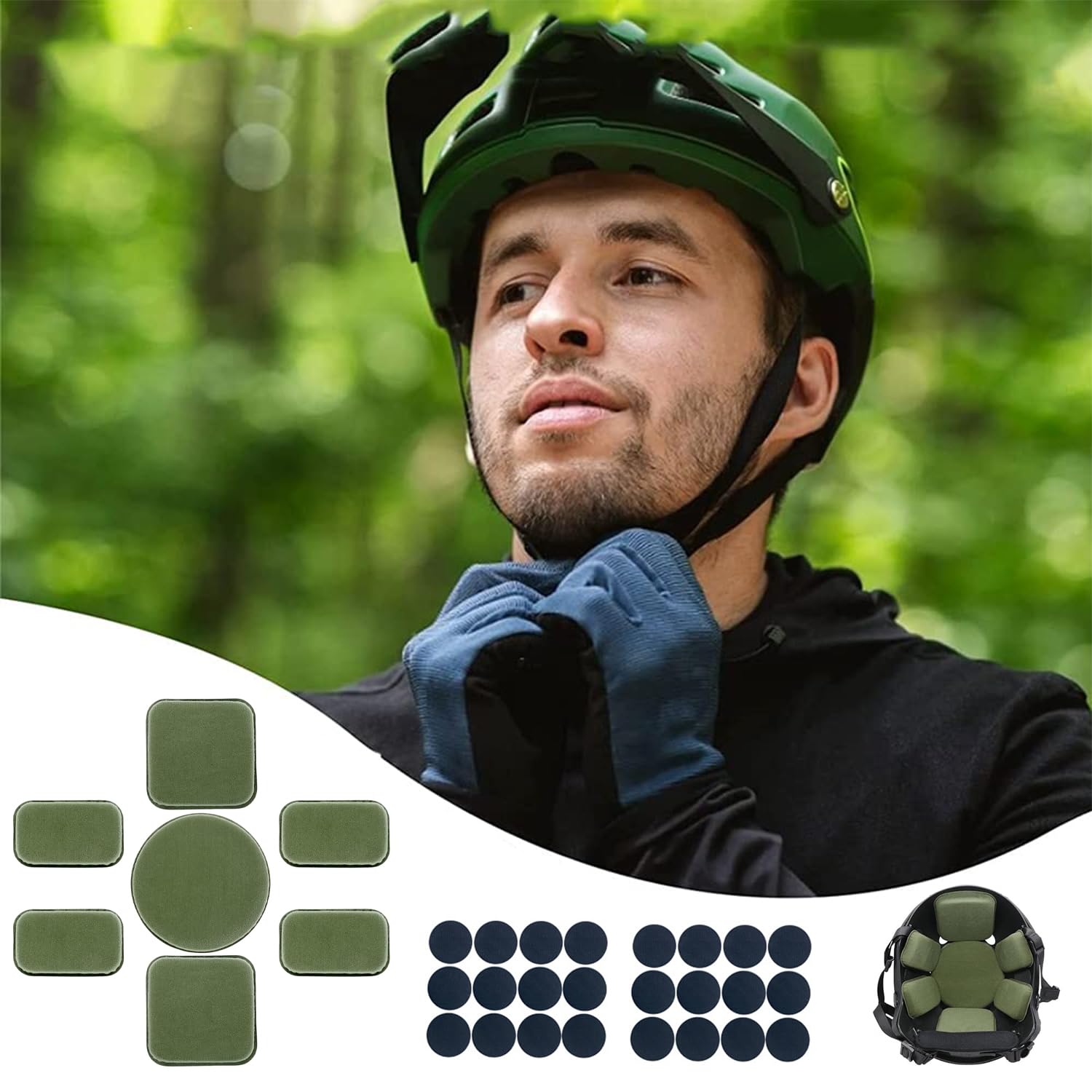 31 Pezzi Imbottiture per Casco,Imbottiture in Schiuma,Pad Elmetto,Kit di Imbottitura in Schiuma di Ricambio Riduce Il Movimento del Casco e Fornisce Protezione Indolore