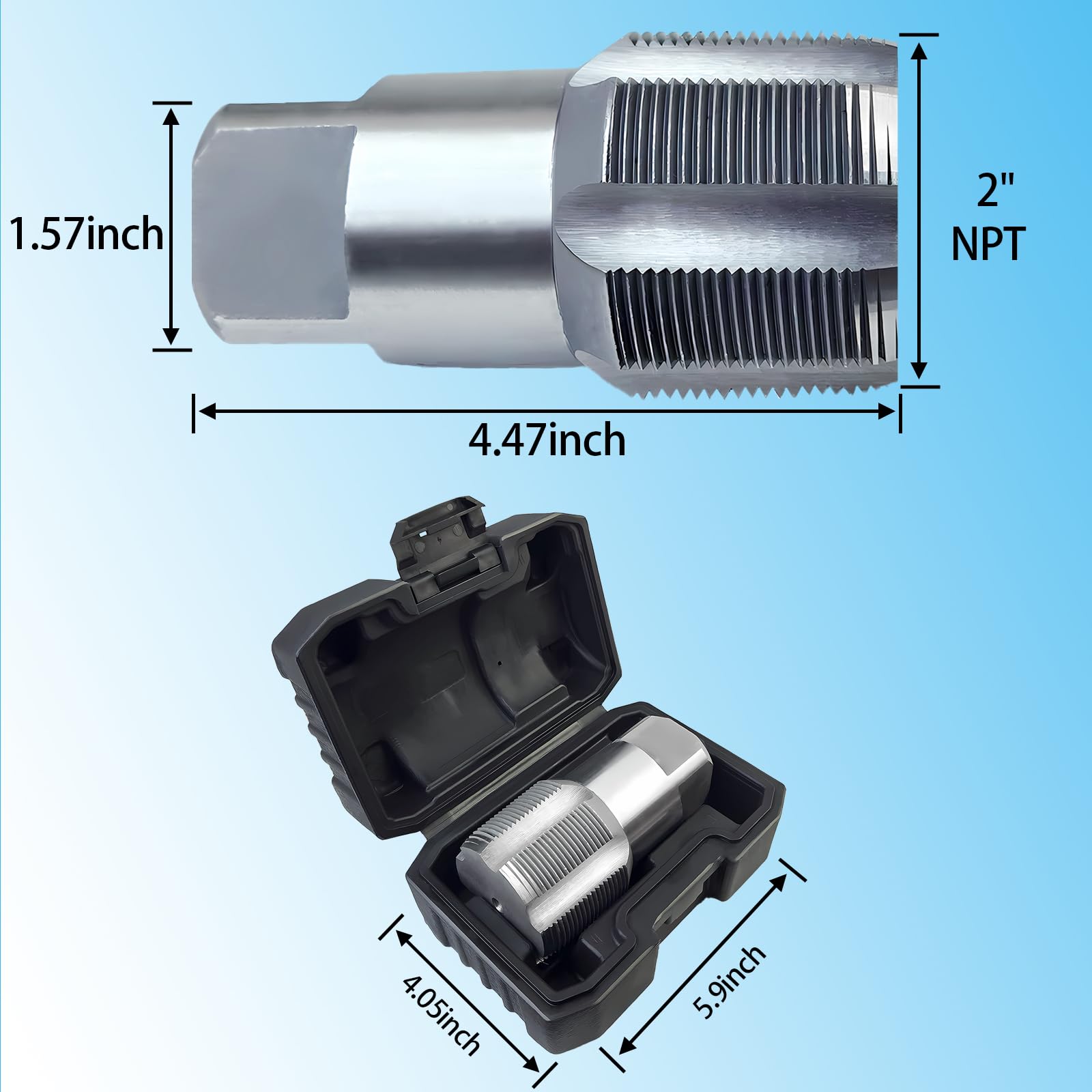 DKIBBITH 2"NPT Pipe Tap, 2"NPT Tap Carbon Steel Hand Threadi -2 DKIBBITH 2"NPT Pipe Tap, 2"NPT Tap Carbon Steel Hand Threadi -2